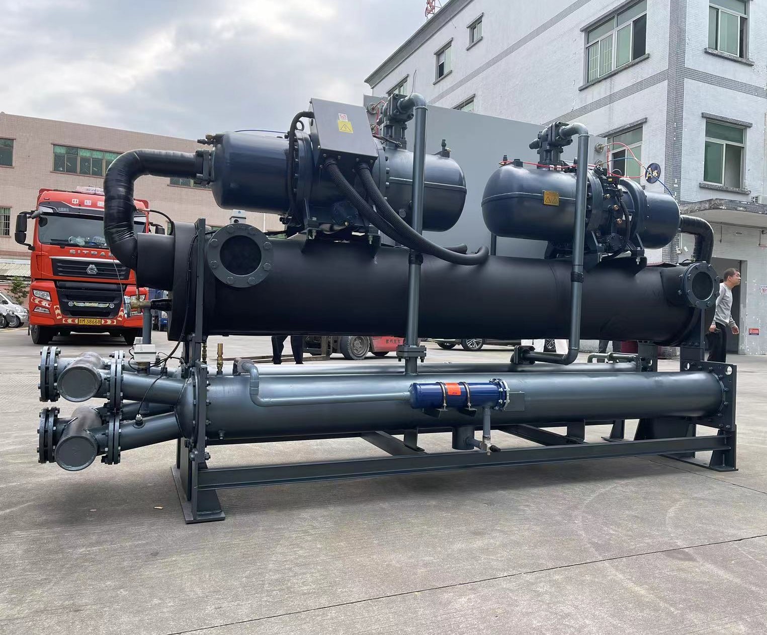 Vida Compressor JLSW-200D Özel Su Soğutucu vida kompresör soğutucu PLC kontrolü 100kW